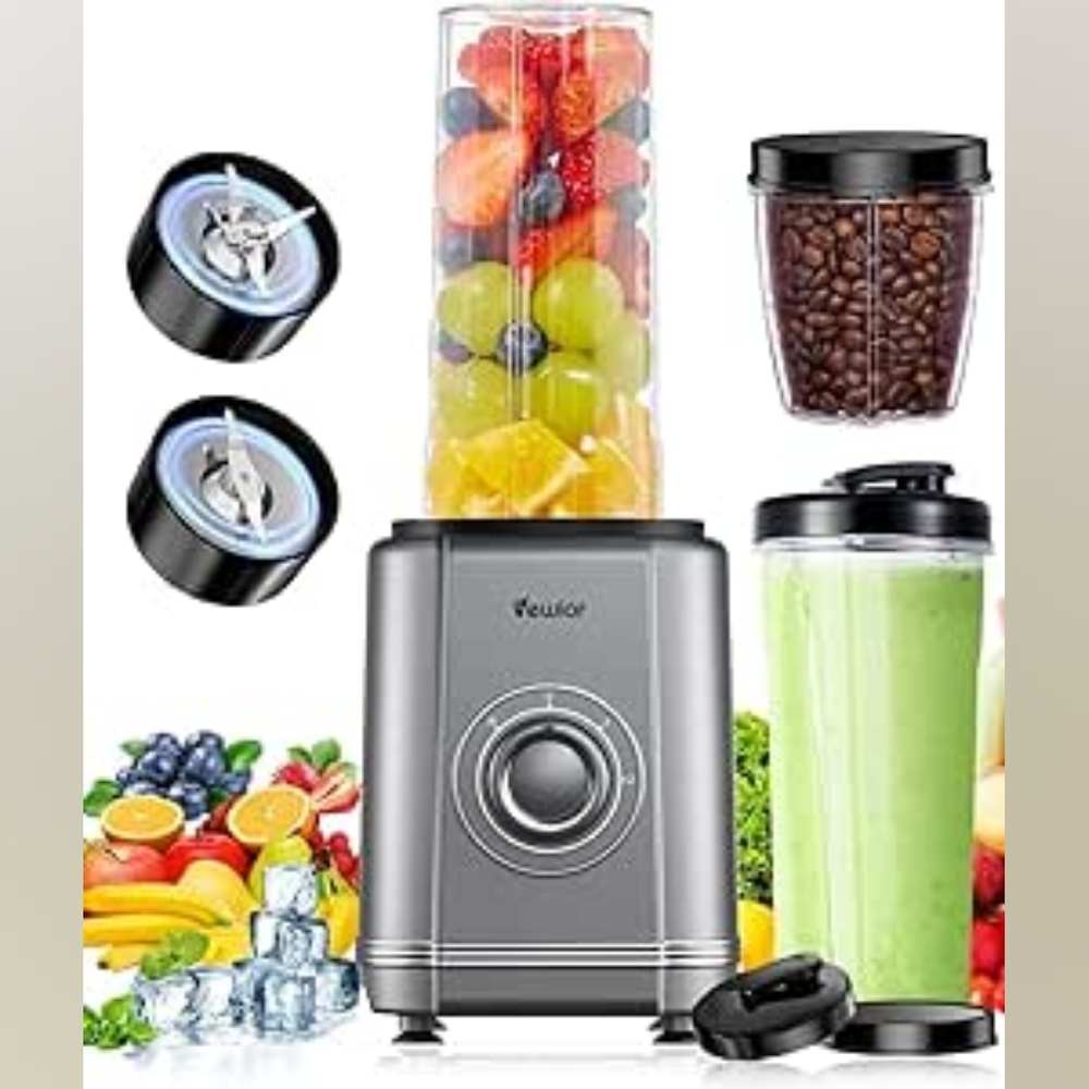 New VEWIOR 1000W Blender for Shakes and Smoothies - Grey